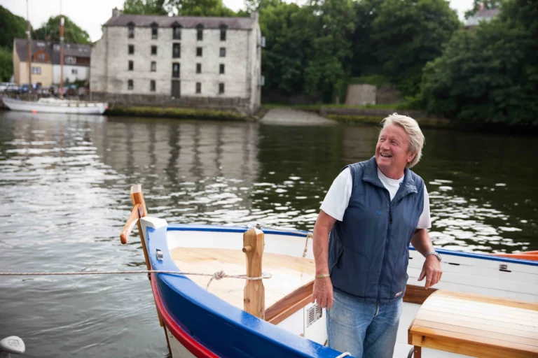 Image of Dai Crabs on board his boat in Cardigan. Guided boat tours available.