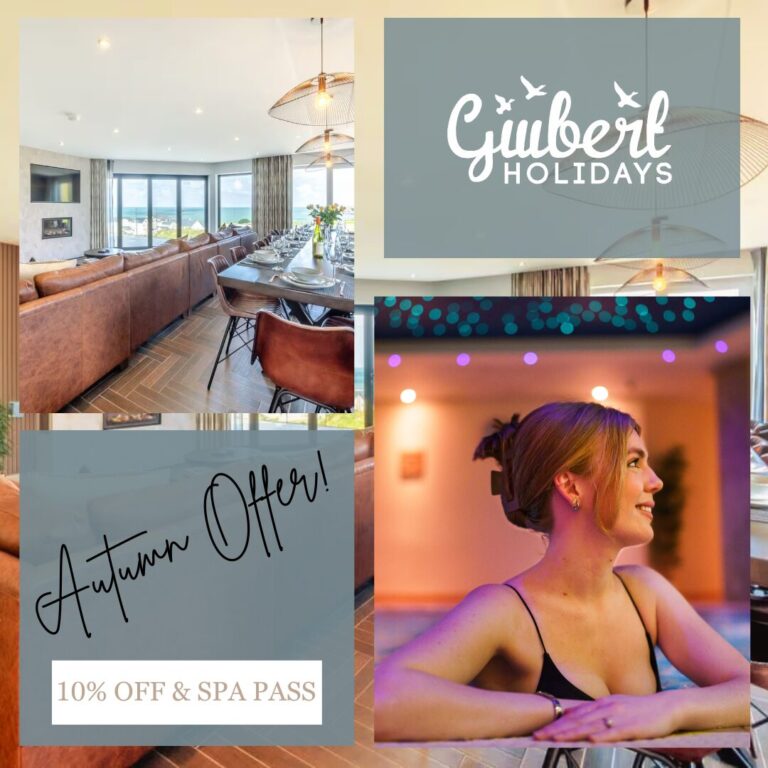 Gwbert Holidays Autumn Offer. 10% off stays plus a complimentary one hour spa pass for each guest